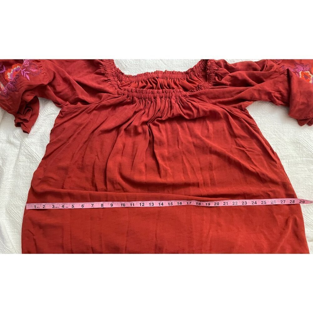 Embroidered Floral Dress Size 1X Festival Summer Vacation Boho Prarie Muumuu - Picture 14 of 16